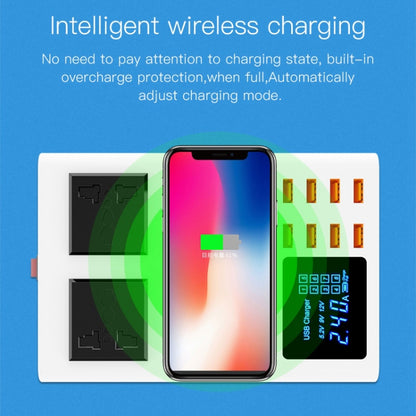 YC-CDA10W 10W Multi Port USB Intelligent Digital Display Fast Charging Wireless Charger, EU Plug - Multifunction Charger by buy2fix | Online Shopping UK | buy2fix