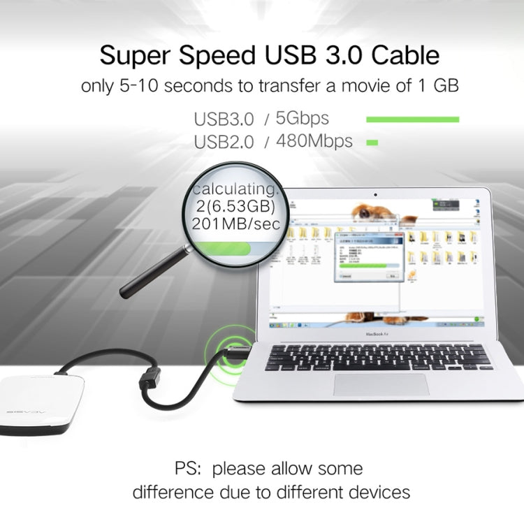 Ugreen 50cm USB 3.0 Male to Female Data Sync Super Speed Transmission Extension Cord Cable - USB 3.0 by UGREEN | Online Shopping UK | buy2fix