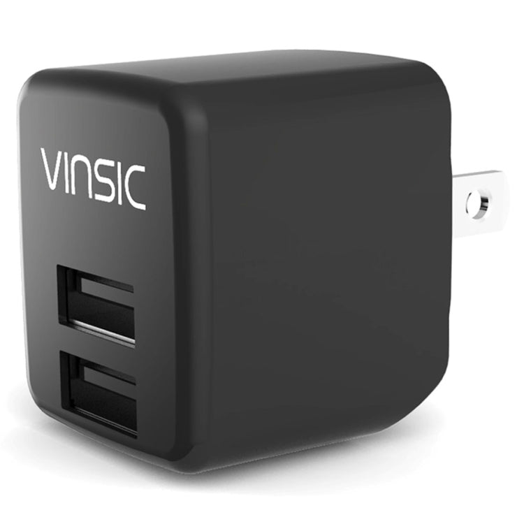 Vinsic 12W 5V 2.4A Output Dual USB Wall Charger USB Charger Adapter - USB Charger by VINSIC | Online Shopping UK | buy2fix