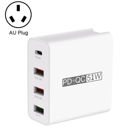 WLX-A6 4 Ports Quick Charging USB Travel Charger Power Adapter, AU Plug - USB Charger by buy2fix | Online Shopping UK | buy2fix