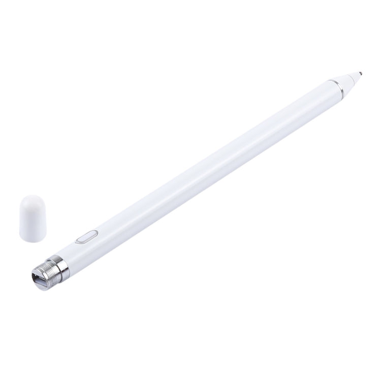 Long Universal Rechargeable Capacitive Touch Screen Stylus Pen with 2.3mm Superfine Metal Nib for iPhone, iPad, Samsung, and Other Capacitive Touch Screen Smartphones or Tablet PC(White) - Stylus Pen by buy2fix | Online Shopping UK | buy2fix