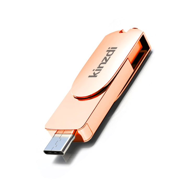 Kinzdi 32GB USB 3.0 + Type-C 3.0 Interface Metal Twister Flash Disk V11 (Rose Gold) - USB Flash Drives by Kinzdi | Online Shopping UK | buy2fix