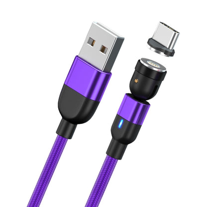 2m 3A Output USB to USB-C / Type-C 540 Degree Rotating Magnetic Data Sync Charging Cable (Purple) - Mobile Accessories by buy2fix | Online Shopping UK | buy2fix