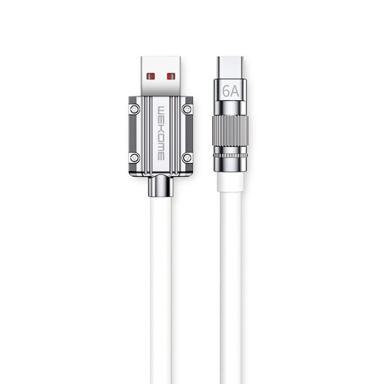 WK WDC-186 Qjie Series 6A USB to USB-C/Type-C Ultra-Fast Charge Data Cable, Length: 1m (White) - USB-C & Type-C Cable by WK | Online Shopping UK | buy2fix