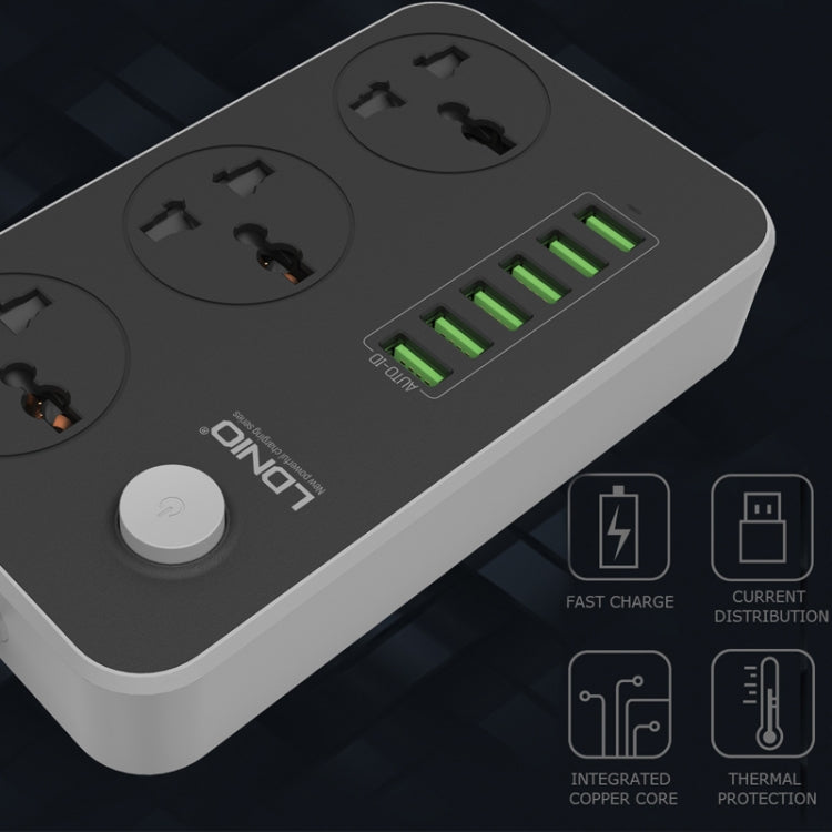 LDNIO SC3604 6 x USB Ports Multi-function Travel Home Office Socket, Cable Length: 2m, Big UK Plug - Consumer Electronics by LDNIO | Online Shopping UK | buy2fix