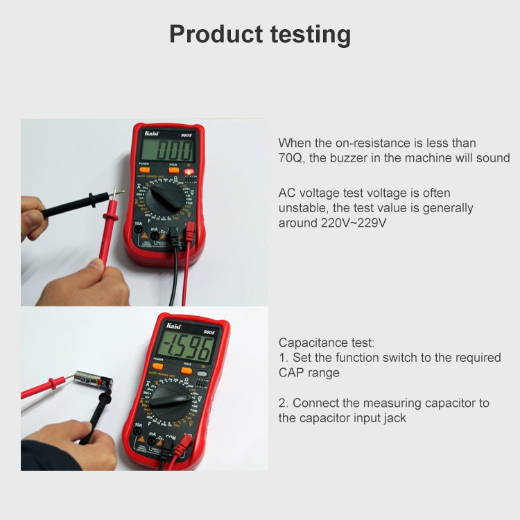 Kaisi 9805 Anti-burning Multifunctional Digital Universal Multimeter Auto-Range Digital Multimeter - Consumer Electronics by Kaisi | Online Shopping UK | buy2fix