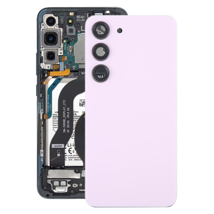 For Samsung Galaxy S23 SM-S911B OEM Glass Battery Back Cover with Camera Lens Cover(Pink) - Repair & Spare Parts by buy2fix | Online Shopping UK | buy2fix