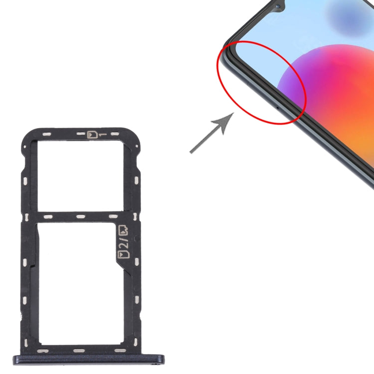 For ZTE Blade A52 SIM Card Tray + SIM Card Tray / Micro SD Card Tray (Grey) - Repair & Spare Parts by buy2fix | Online Shopping UK | buy2fix