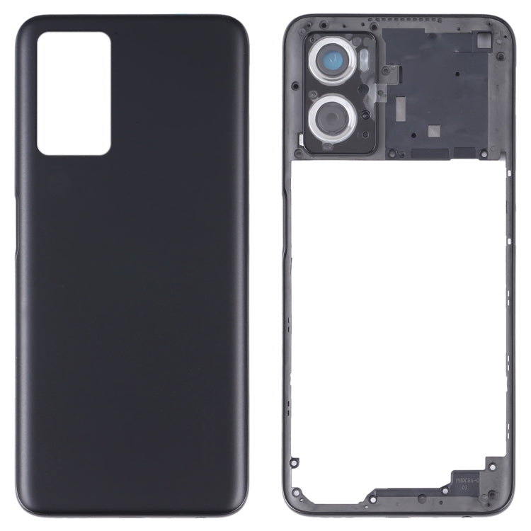 Battery Back Cover with Middle Frame for OPPO A36/A76(Black) - Repair & Spare Parts by buy2fix | Online Shopping UK | buy2fix