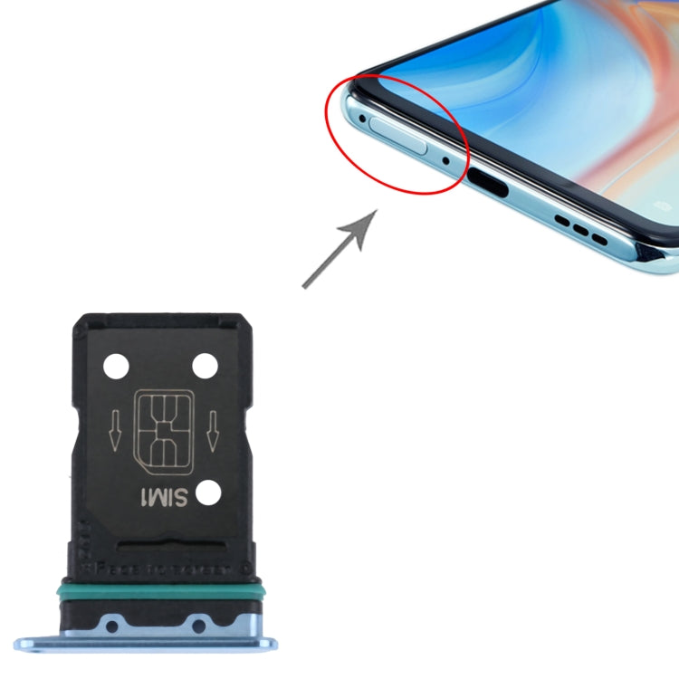 For OPPO Reno4 Pro 5G  SIM Card Tray + SIM Card Tray (Blue) - Card Socket by buy2fix | Online Shopping UK | buy2fix