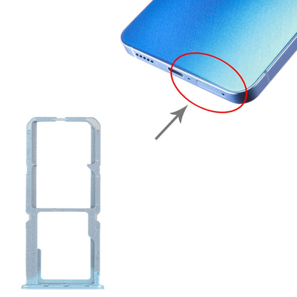 For OPPO Reno7 Z 5G / Reno7 Lite / Reno8 Lite / F21 Pro 5G SIM Card Tray + SIM Card Tray + Micro SD Card Tray (Blue) - Card Socket by buy2fix | Online Shopping UK | buy2fix