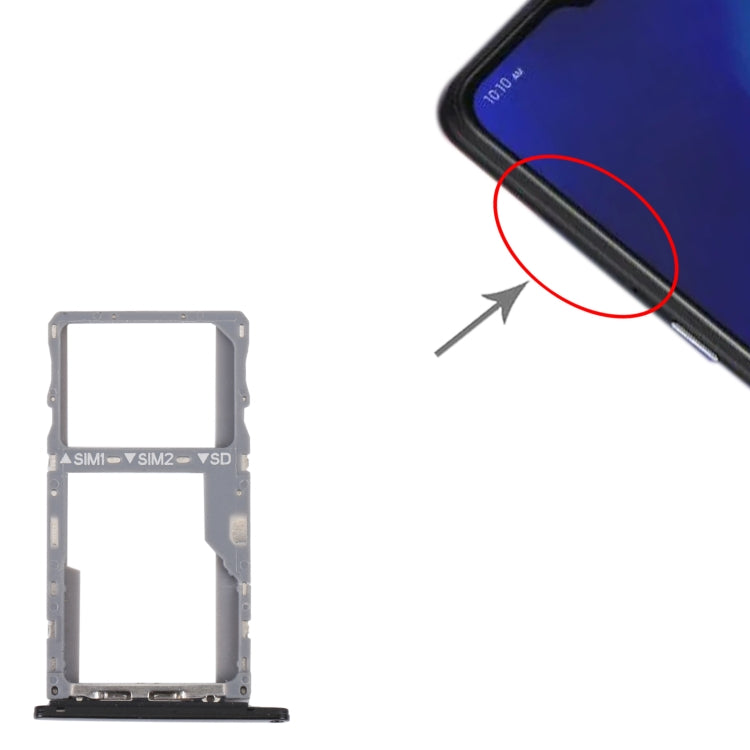 For Alcatel 3X 2019 Original SIM Card Tray + SIM / Micro SD Card Tray (Black) - Repair & Spare Parts by buy2fix | Online Shopping UK | buy2fix