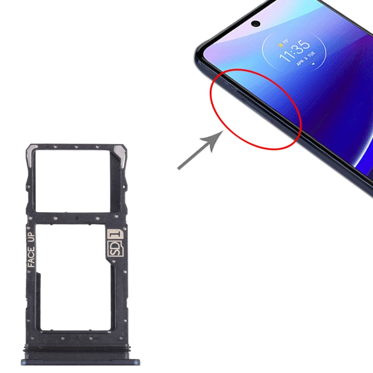 For Motorola Moto G Stylus 5G 2022 SIM Card Tray + Micro SD Card Tray (Blue) - Card Socket by buy2fix | Online Shopping UK | buy2fix