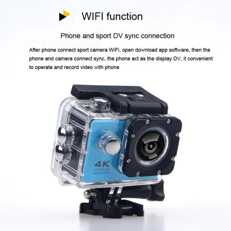 HAMTOD H9A HD 4K WiFi Sport Camera with Waterproof Case, Generalplus 4247, 2.0 inch LCD Screen, 120 Degree Wide Angle Lens (Black) - DJI & GoPro Accessories by HAMTOD | Online Shopping UK | buy2fix