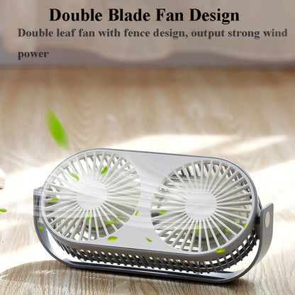 Small Bean Desktop Desktop Double Leaf Usb Mini Fan(Pink) - Consumer Electronics by buy2fix | Online Shopping UK | buy2fix