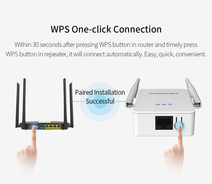 Comfast 755AC 1200Mbps Wifi Repeater Dual Band Wifi Signal Amplifier - Wireless Routers by COMFAST | Online Shopping UK | buy2fix