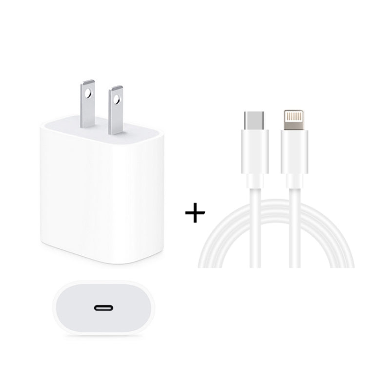 2 in 1 PD 18W Single USB-C / Type-C Interface Travel Charger + 3A PD3.0 USB-C / Type-C to 8 Pin Fast Charge Data Cable Set, Cable Length: 1m(US Plug) - USB Charger by buy2fix | Online Shopping UK | buy2fix