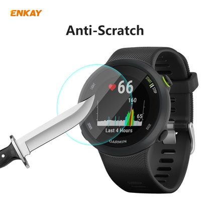 For Garmin Forerunner 45 / 45S 2 PCS ENKAY Hat-Prince 0.2mm 9H 2.15D Curved Edge Tempered Glass Screen Protector  Watch Film - Screen Protector by ENKAY | Online Shopping UK | buy2fix