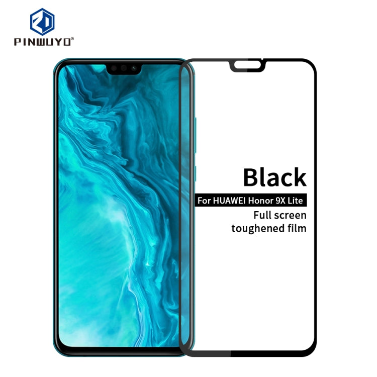 For Huawei Honor 9X Lite PINWUYO 9H 2.5D Full Screen Tempered Glass Film(Black) - Honor Tempered Glass by PINWUYO | Online Shopping UK | buy2fix