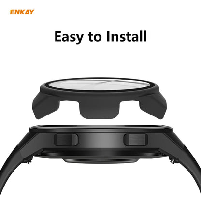 For Huawei Watch GT 2e 46mm ENKAY Hat-Prince ENK-AC8203 Full Coverage PC Frosted Case + 9H Tempered Glass Film(Transparent) - Watch Cases by ENKAY | Online Shopping UK | buy2fix