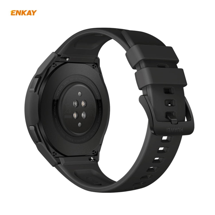 For Huawei Watch GT 2e 46mm ENKAY Hat-Prince ENK-AC8203 Full Coverage PC Frosted Case + 9H Tempered Glass Film(Transparent) - Watch Cases by ENKAY | Online Shopping UK | buy2fix