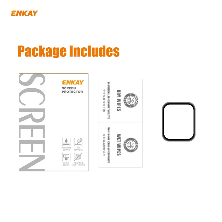 For Apple Watch 6/5/4/SE 44mm ENKAY Hat-Prince 0.2mm 9H Surface Hardness 3D Explosion-proof Aluminum Alloy Edge Full Screen Tempered Glass Screen Film - Watch Cases by ENKAY | Online Shopping UK | buy2fix