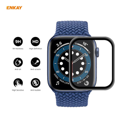 For Apple Watch 6/5/4/SE 40mm 10 PCS ENKAY Hat-Prince 0.2mm 9H Surface Hardness 3D Explosion-proof Aluminum Alloy Edge Full Screen Tempered Glass Screen Film - Watch Cases by ENKAY | Online Shopping UK | buy2fix