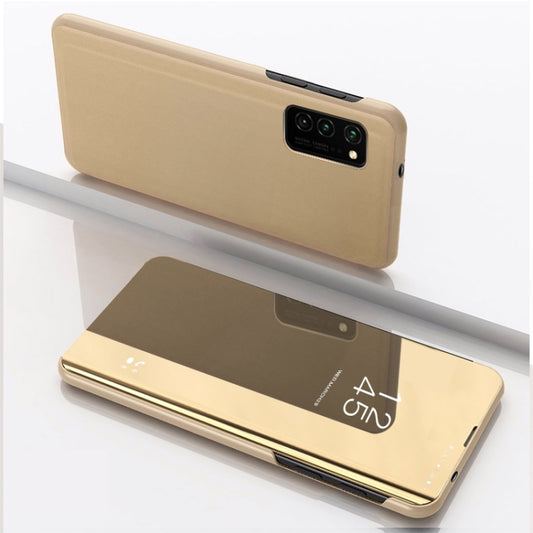 For Samsung Galaxy S20 FE 5G Plated Mirror Horizontal Flip Leather Case with Holder(Gold) - Samsung Accessories by buy2fix | Online Shopping UK | buy2fix