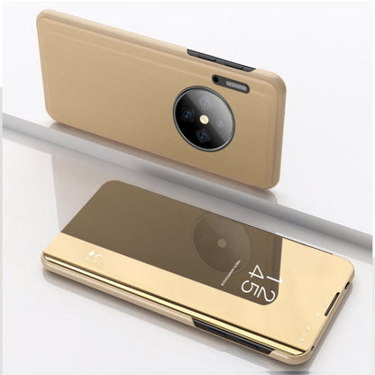 For Huawei Y9a 2020/Enjoy 20 Plus Plated Mirror Horizontal Flip Leather Case with Holder(Gold) - Mobile Accessories by buy2fix | Online Shopping UK | buy2fix