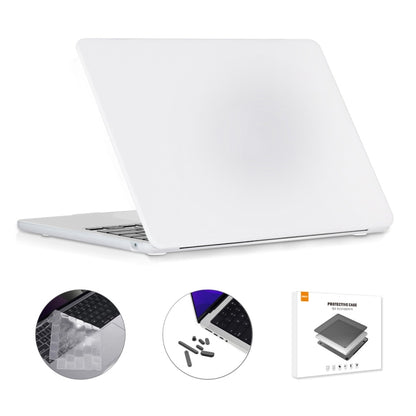 For MacBook Air 13.6 2022/2024 A2681 M2 / A3113 M3 EU Version ENKAY 3 in 1 Matte Laptop Case with TPU Keyboard Film / Anti-dust Plugs(White) - MacBook Air Cases by ENKAY | Online Shopping UK | buy2fix