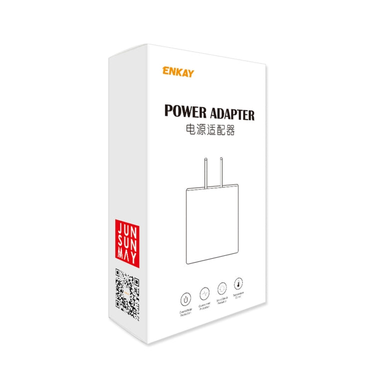 ENKAY Hat-Prince U033 18W 3A PD + QC3.0 Dual USB Fast Charging Power Adapter US Plug Portable Travel Charger With 1m 3A Type-C Cable - USB Charger by ENKAY | Online Shopping UK | buy2fix