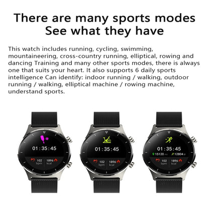 E13 1.28 inch IPS Color Screen Smart Watch, IP68 Waterproof, Silicone Watchband,Support Heart Rate Monitoring/Blood Pressure Monitoring/Blood Oxygen Monitoring/Sleep Monitoring(Silver) - Smart Wear by buy2fix | Online Shopping UK | buy2fix