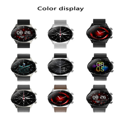 E13 1.28 inch IPS Color Screen Smart Watch, IP68 Waterproof, Leather Watchband, Support Heart Rate Monitoring/Blood Pressure Monitoring/Blood Oxygen Monitoring/Sleep Monitoring(Silver) - Smart Wear by buy2fix | Online Shopping UK | buy2fix