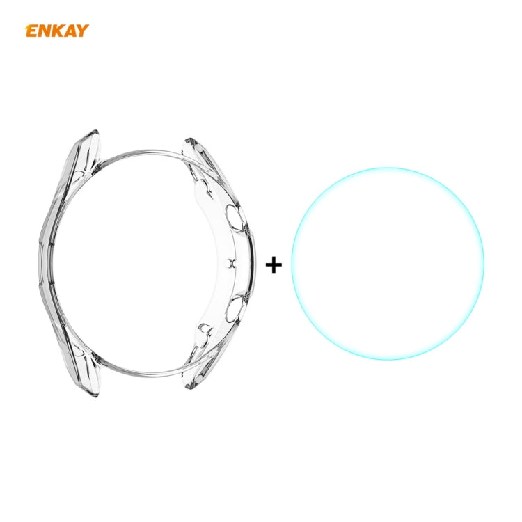 For Samsung Galaxy Watch 3 45mm 2 in 1 ENKAY Hat-Prince Transparent Soft TPU Case + 0.2mm 9H 2.15D Curved Edge Tempered Glass Film - Watch Cases by ENKAY | Online Shopping UK | buy2fix