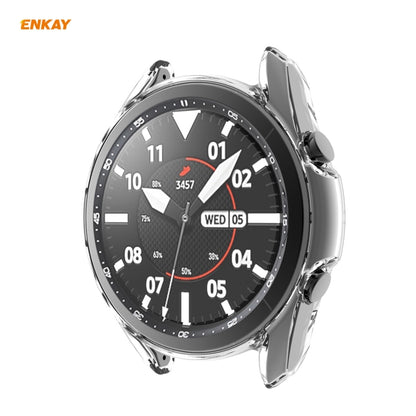 For Samsung Galaxy Watch 3 45mm 2 in 1 ENKAY Hat-Prince Transparent Soft TPU Case + 0.2mm 9H 2.15D Curved Edge Tempered Glass Film - Watch Cases by ENKAY | Online Shopping UK | buy2fix