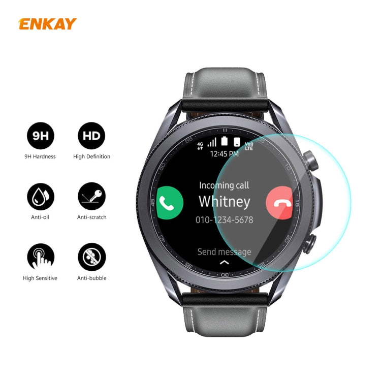 For Samsung Galaxy Watch 3 45mm 2 in 1 ENKAY Hat-Prince Transparent Soft TPU Case + 0.2mm 9H 2.15D Curved Edge Tempered Glass Film - Watch Cases by ENKAY | Online Shopping UK | buy2fix