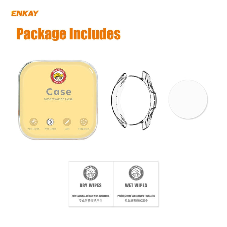 For Samsung Galaxy Watch 3 45mm 2 in 1 ENKAY Hat-Prince Transparent Soft TPU Case + 0.2mm 9H 2.15D Curved Edge Tempered Glass Film - Watch Cases by ENKAY | Online Shopping UK | buy2fix