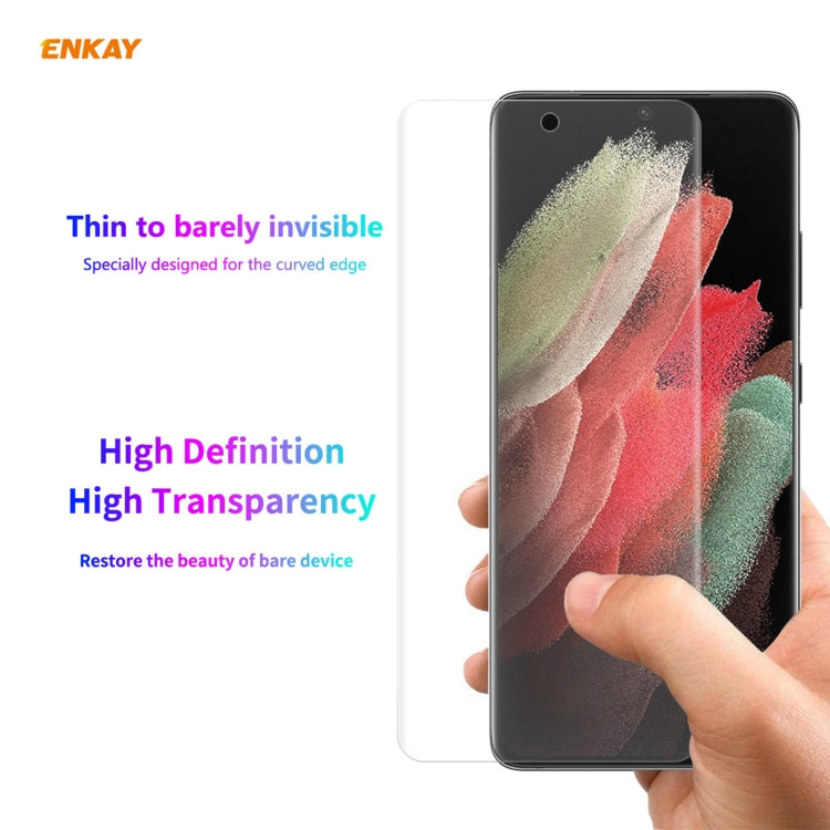 For Samsung Galaxy S21 Ultra 5G ENKAY Hat-Prince 3D Full Screen PET Curved Hot Bending HD Screen Protector Soft Film(Transparent) - For Samsung by ENKAY | Online Shopping UK | buy2fix