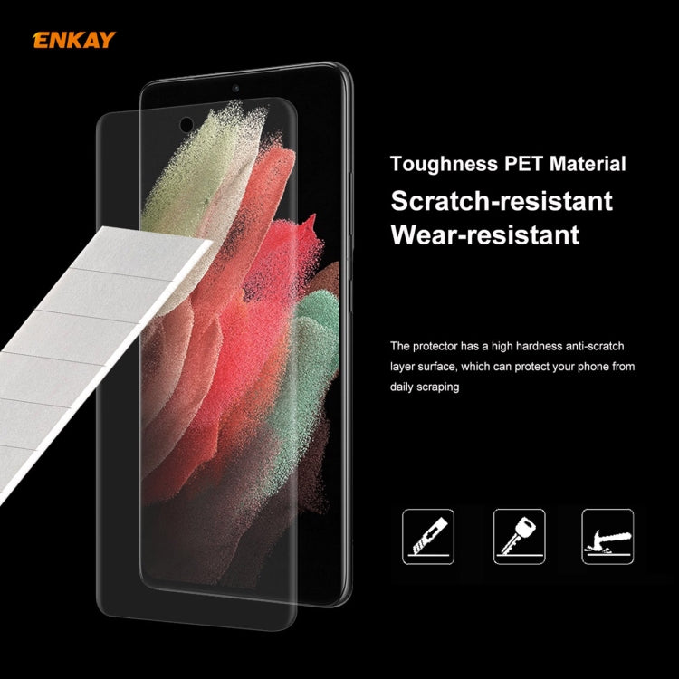 For Samsung Galaxy S21 Ultra 5G ENKAY Hat-Prince 3D Full Screen PET Curved Hot Bending HD Screen Protector Soft Film(Transparent) - For Samsung by ENKAY | Online Shopping UK | buy2fix