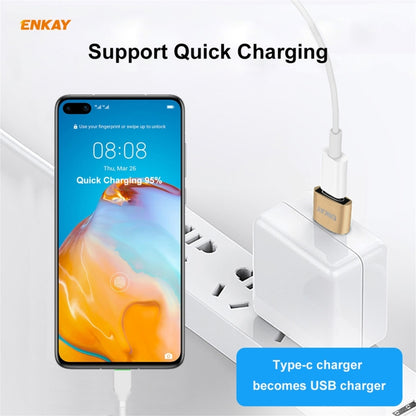 ENKAY ENK-AT105 USB Male to USB-C / Type-C Female Aluminium Alloy Adapter Converter, Support Quick Charging & Data Transmission(Red) - Type-C Adapter by ENKAY | Online Shopping UK | buy2fix