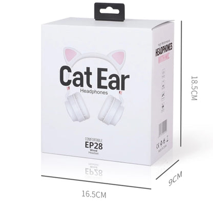 P28 Cat Ear Wired Headphone Music Stereo Headset with Microphone - Headset & Headphone by buy2fix | Online Shopping UK | buy2fix