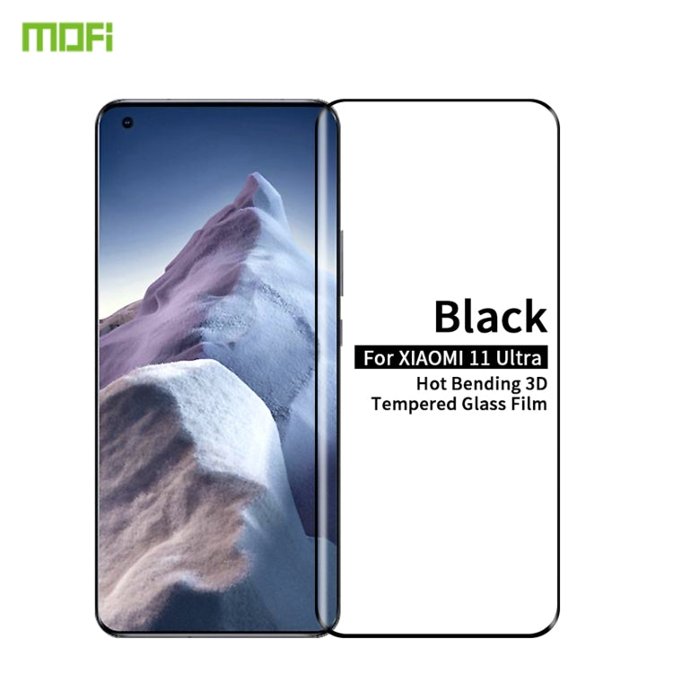 For Xiaomi Mi 11 Ultra MOFI 9H 3D Explosion Proof Thermal Bending Full Screen Covered Tempered Glass Film(Black) -  by MOFI | Online Shopping UK | buy2fix