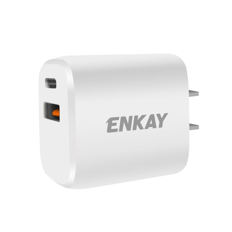 ENKAY Hat-Prince 20W PD Type-C + QC 3.0 USB Fast Charging Travel Charger Power Adapter with Fast Charge Data Cable, US Plug(With Micro USB Cable) - USB Charger by ENKAY | Online Shopping UK | buy2fix