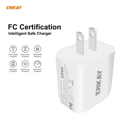 ENKAY Hat-Prince 20W PD Type-C + QC 3.0 USB Fast Charging Travel Charger Power Adapter with Fast Charge Data Cable, US Plug(With Micro USB Cable) - USB Charger by ENKAY | Online Shopping UK | buy2fix