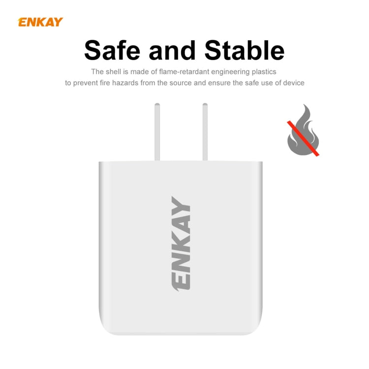 ENKAY Hat-Prince 20W PD Type-C + QC 3.0 USB Fast Charging Travel Charger Power Adapter with Fast Charge Data Cable, US Plug(With Micro USB Cable) - USB Charger by ENKAY | Online Shopping UK | buy2fix