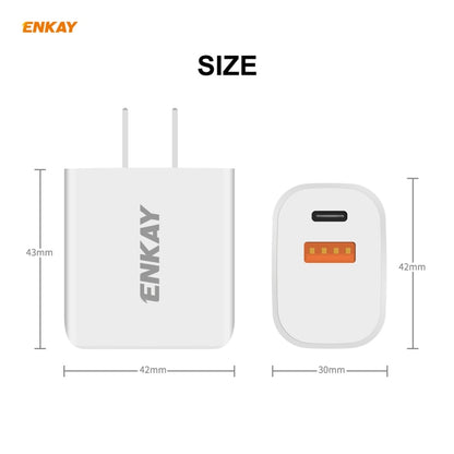 ENKAY Hat-Prince 20W PD Type-C + QC 3.0 USB Fast Charging Travel Charger Power Adapter with Fast Charge Data Cable, US Plug(With 8 Pin Cable) - USB Charger by ENKAY | Online Shopping UK | buy2fix