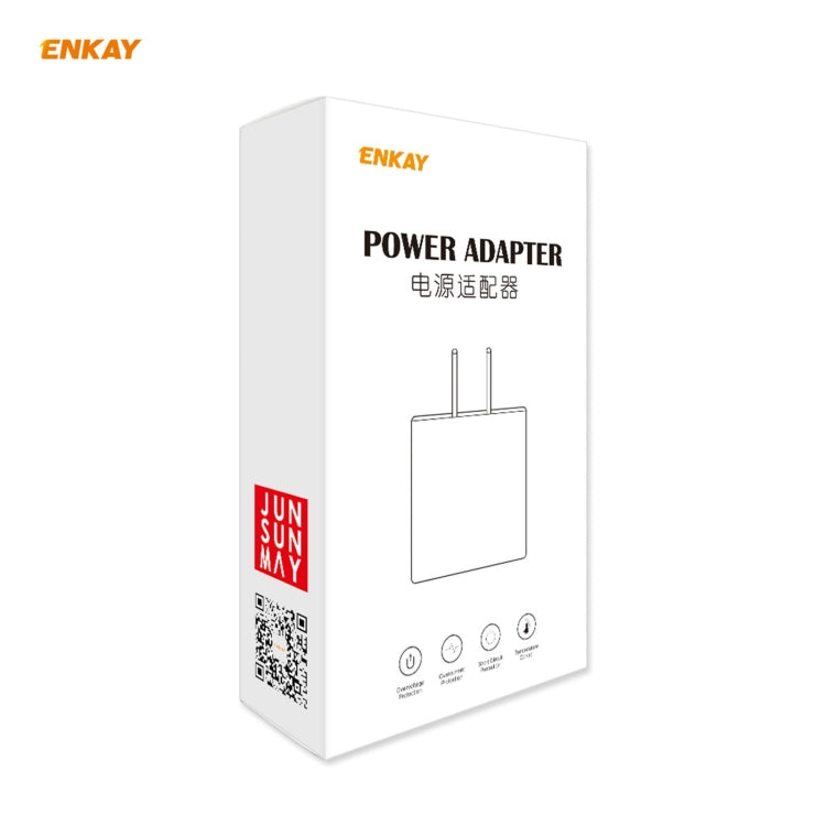 ENKAY Hat-Prince 20W PD Type-C + QC 3.0 USB Fast Charging Travel Charger Power Adapter with Fast Charge Data Cable, US Plug(With 8 Pin Cable) - USB Charger by ENKAY | Online Shopping UK | buy2fix