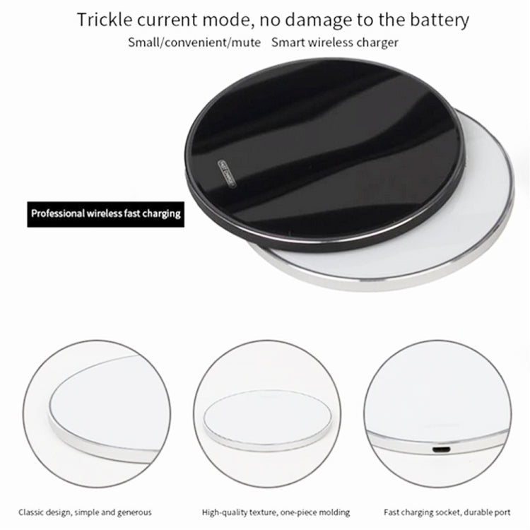 WX-69 10W Ultra-thin Wireless Charger Mirror Wireless Charger for Mobile Phone(Black) - Apple Accessories by buy2fix | Online Shopping UK | buy2fix