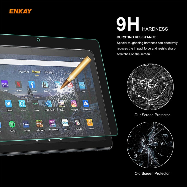 2 PCS For Amazon Fire HD 10 / HD 10 Plus 2021 ENKAY Hat-Prince 0.33mm 9H Surface Hardness 2.5D Explosion-proof Tempered Glass Protector Film - Mobile Accessories by ENKAY | Online Shopping UK | buy2fix