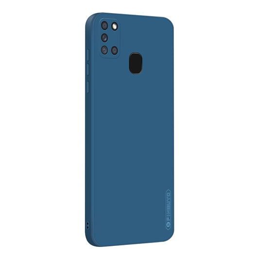 For Samsung Galaxy A21s PINWUYO Touching Series Liquid Silicone TPU Shockproof Case(Blue) - Galaxy Phone Cases by PINWUYO | Online Shopping UK | buy2fix